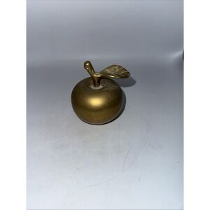 Vintage Solid Brass Apple Bell Teacher's Paperweight Classroom Decor W/PATINA